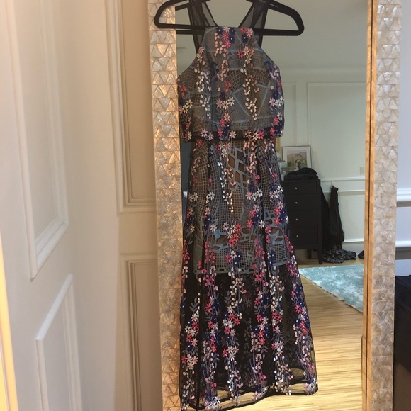 Authentic Self-Portrait Floral Vine Midi Dress, 0 - Picture 4 of 6